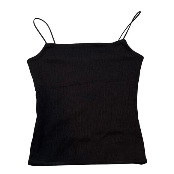 NWT J.Crew Black Square Neck Tank Top XS Spaghetti Strap Slim Fit - Picture 6 of 9